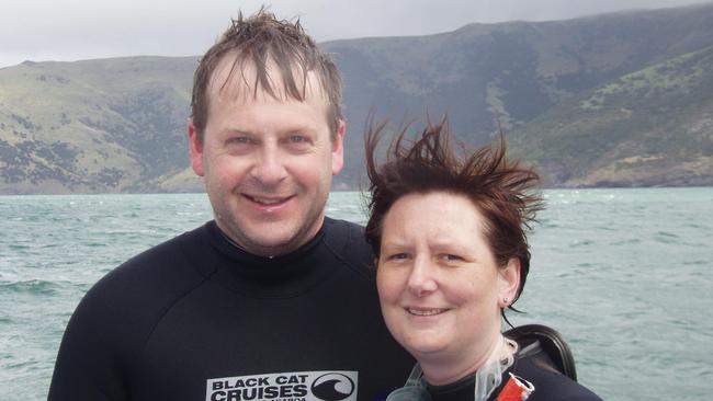 Eric Fillisch with his wife Gabi. Mr Fillisch died while diving at Visscher Island, north-east of Marion Bay on Tasmania's East Coast. Picture: SUPPLIED