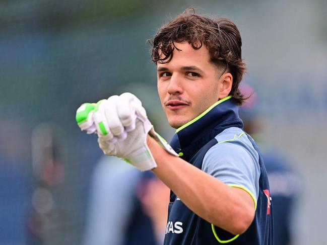 Australia's Sam Konstas attends a practice session at the Galle International Cricket Stadium in Galle on January 26, 2025, ahead of the first Test cricket match between Sri Lanka and Australia. (Photo by Ishara S. KODIKARA / AFP)