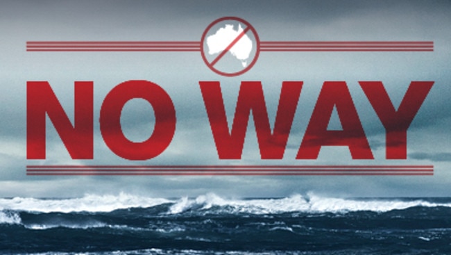 Graphic from the Department of Immigration website. Part of the government's controversial ad campaign targeting asylum seekers. Link: http://www.immi.gov.au/Live/Pages/refugees/no-way.aspx Picture: Supplied