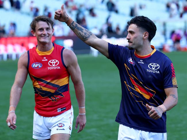 Rankine (right) was subbed out shortly after the stunning goal. (Photo by Josh Chadwick/AFL Photos/via Getty Images)