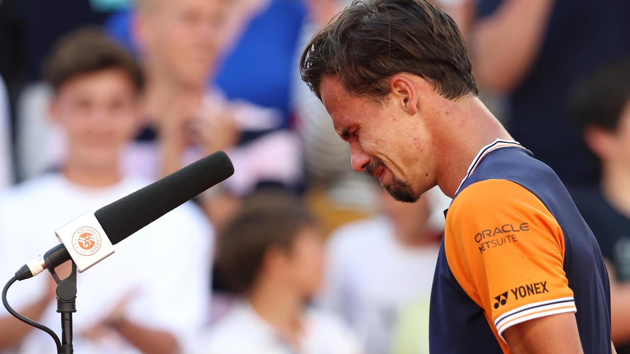 ‘My god’: Star breaks down, unable to speak after Roland Garros epic