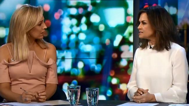 Co-host Carrie Bickmore was visibly upset by Wilkinson’s account of her bullying experience. Picture: Channel 10