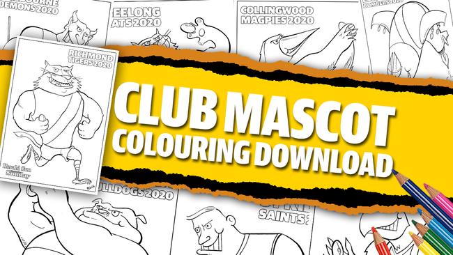 Download your 2020 Victorian-based team mascot colouring page