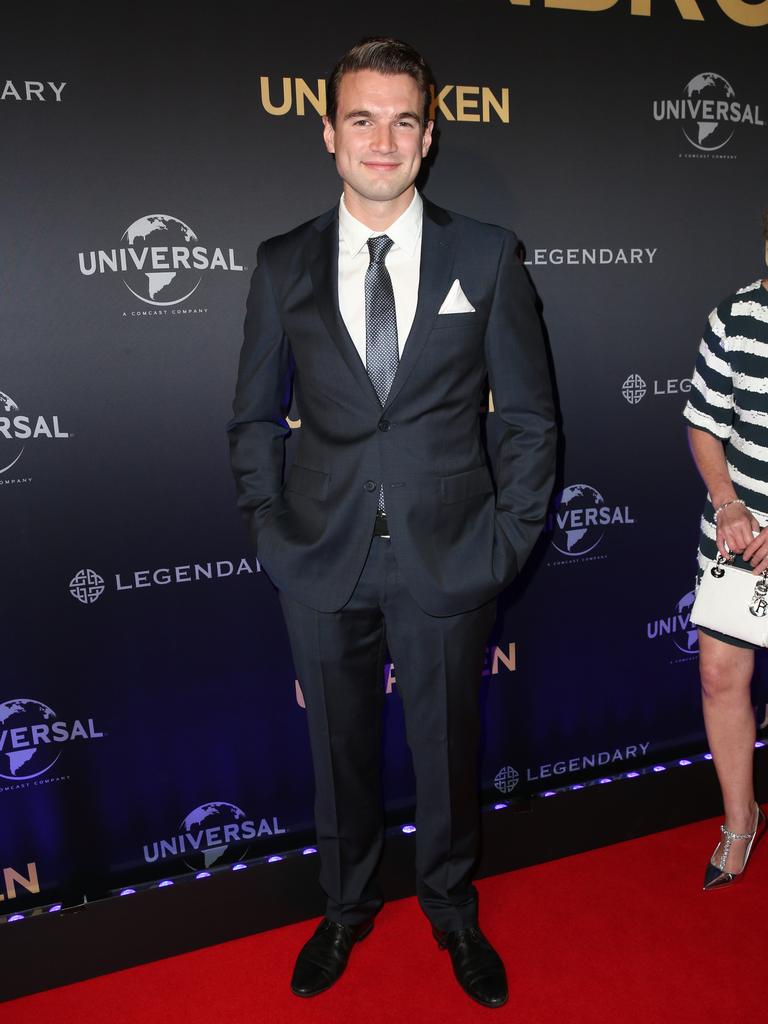 Actor Alex Russell at the Australian premier of the Angelina directed feature film Unbroken at The State Theater in Sydney. Picture: Richard Dobson