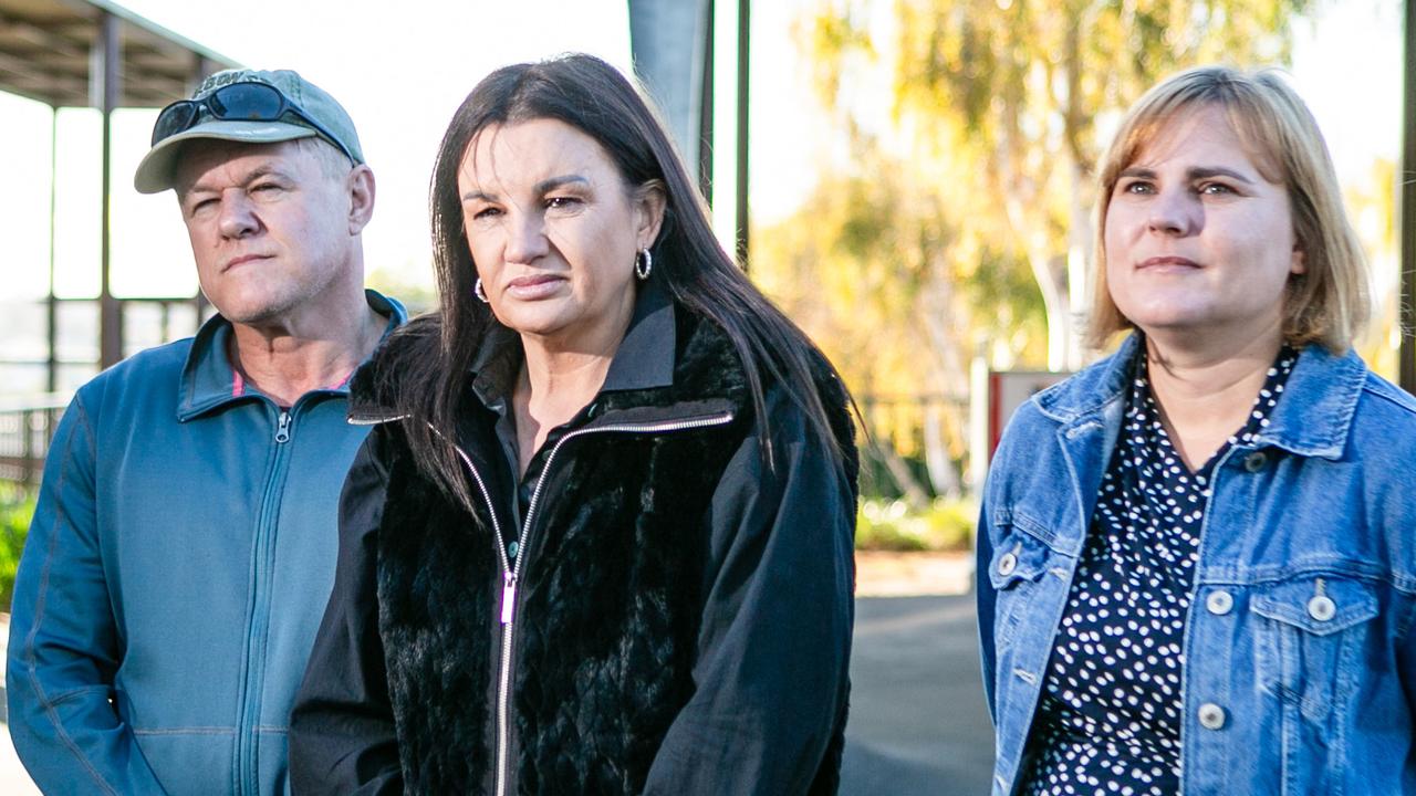 Lambie Network candidates for Braddon, Miriam Beswick and Craig Cutts, were joined by Senator and party leader Jacqui Lambie as they cast their vote at Reece High School in Devonport on Saturday. Picture: Patrick Gee.