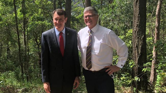 Lord Mayor Graham Quirk with Parks, Environment and Sustainability chairman David McLachlan.