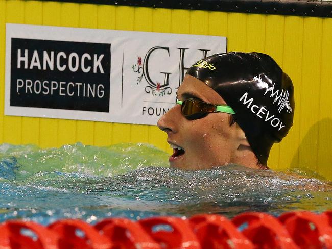 McEvoy had gravitational wave marks on his swim cap at the Olympic trials