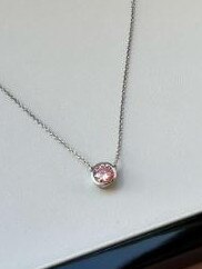 The pink diamond necklace from Class A Jewellers. Picture: Instagram,