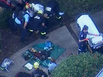 A man who was trapped in a septic tank for over an hour in Sydney's north has been released. Picture: Supplied/Nine News