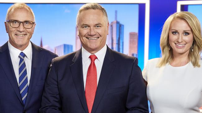 Peter Mitchell (front) with Tim Watson and Jane Bunn.