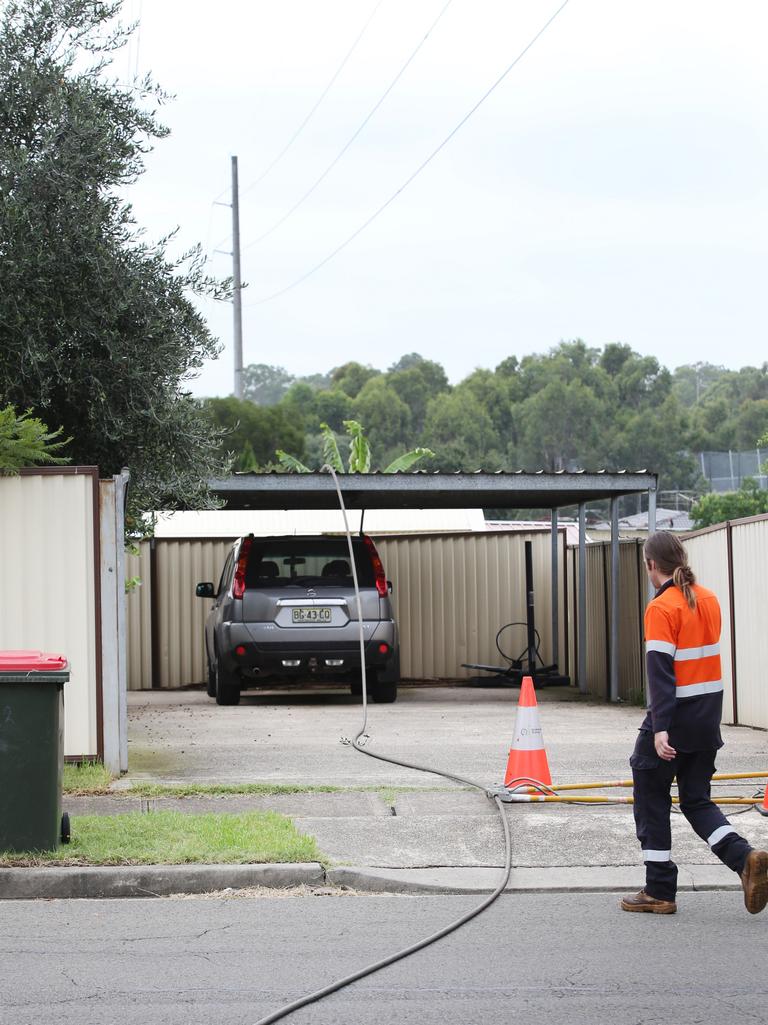 A line landed over the car port of resident Russ Gazitepe. Picture: Richard Dobson