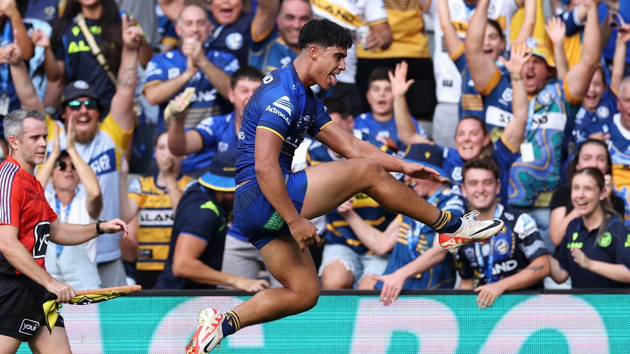 Blaize Talagi has been an attacking weapon this season but still needs to work on his defence. Picture: Cameron Spencer/Getty Images