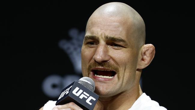 DAILY TELEGRAPH FEBRUARY 6, 2025. Sean Strickland, No. 1 UFC middleweight at the UFC 312 press conference held at Qudos Bank Arena in Sydney Olympic Park. Picture: Jonathan Ng