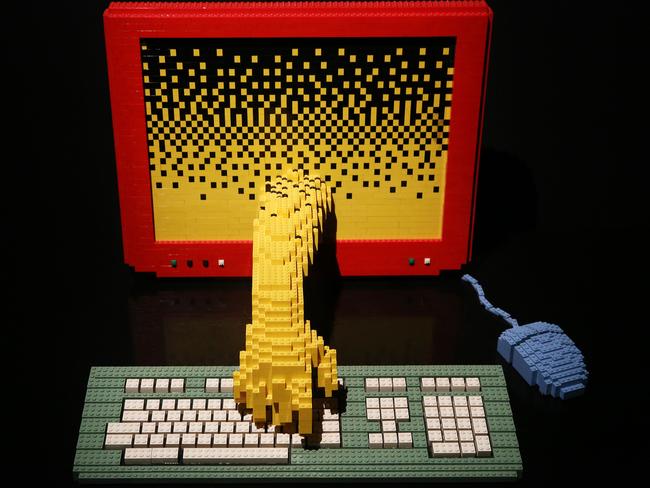 Incredible ... One of Nathan’s LEGO sculptures entitled 'Computer'. Picture: Peter Macdiarmid/Getty