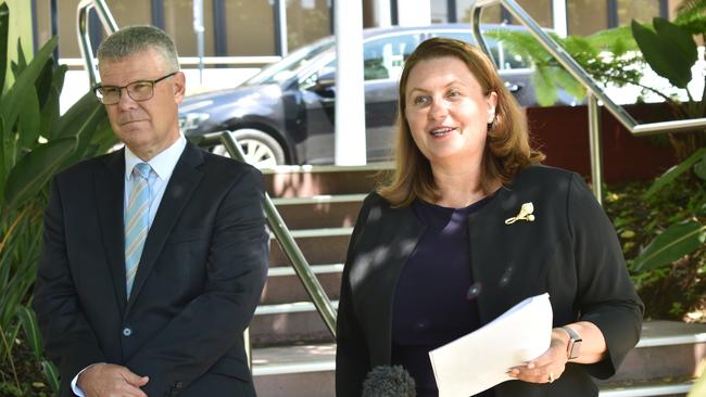 Ipswich City Council CEO David Farmer and Mayor Teresa Harding.