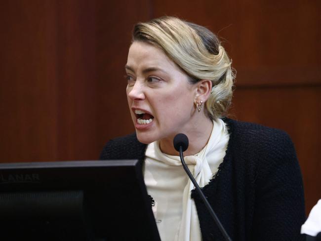 Heard testifies at the Fairfax County Circuit Courthouse in Fairfax, Virginia. Picture: AFP.