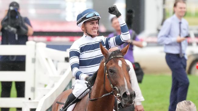 Ben Thompson won his first Group 1 aboard Uncommon James on the Oakleigh Plate. Picture: Scott Barbour — Racing Photos via Getty Images.