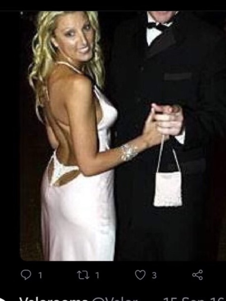 O'Donnell's replied to a tweet about Nathan Buckley's wife wearing a G-string at the Brownlow Medal in 2001. Picture: Twitter