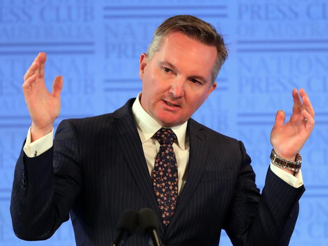 Wednesday 10th April 2019Shadow Treasurers, Chris Bowen during his post-budget address at the National Press Club in Canberra. Picture Gary Ramage