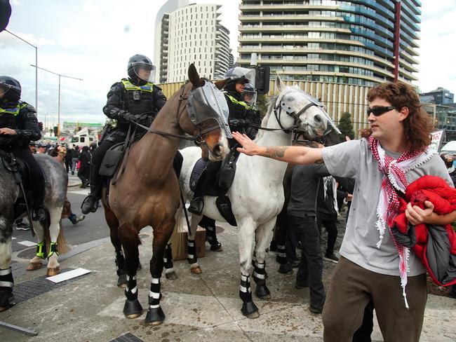 Police have been granted special powers for the protest, including the ability to tell people to take face coverings off. Picture: NewsWire / Luis Enrique Ascui