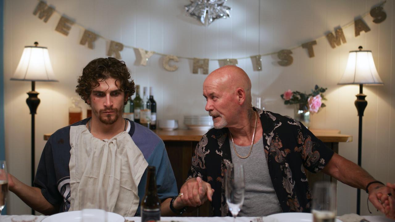 Actor Gary Sweet (right) plays a local crim who invites himself to Christmas lunch.