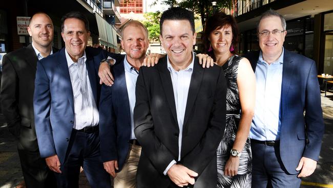 SA Best candidates Andy Legrand, Michael O'Brien, Sam Davies, Nick Xenophon, Michelle Campbell and Phil Gallasch. Picture: Tricia Watkinson