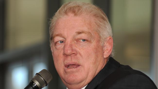 Penrith Panthers host a women in league luncheon. Phil Gould addresses the audience.