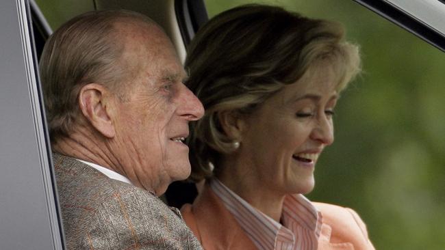 Prince Philip and the Coutness Mountbatten of Burma (formerly Lady Penny Brabourne and Lady Penny Romsey) in 2009. Picture: Indigo/Getty