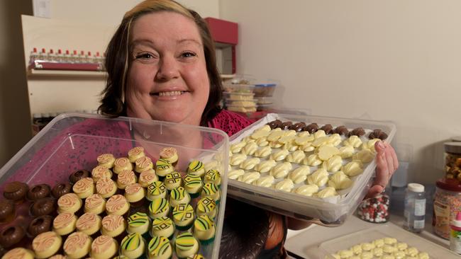 Rebecca Day, who has opened her own chocolate shop, The Cheeky Chocolate Queen, at Christies Beach. Picture: AAP/Morgan Sette