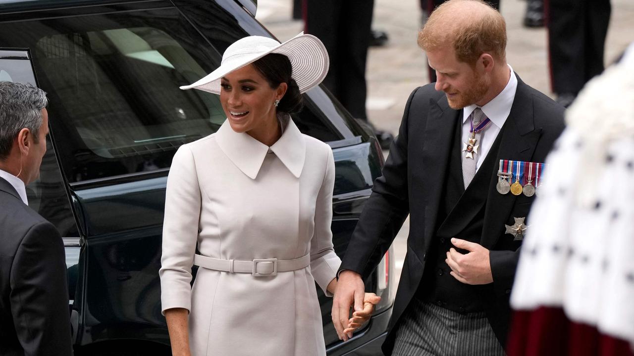 Meghan and Harry arriving at the event. Picture: Matt Dunham / POOL / AFP