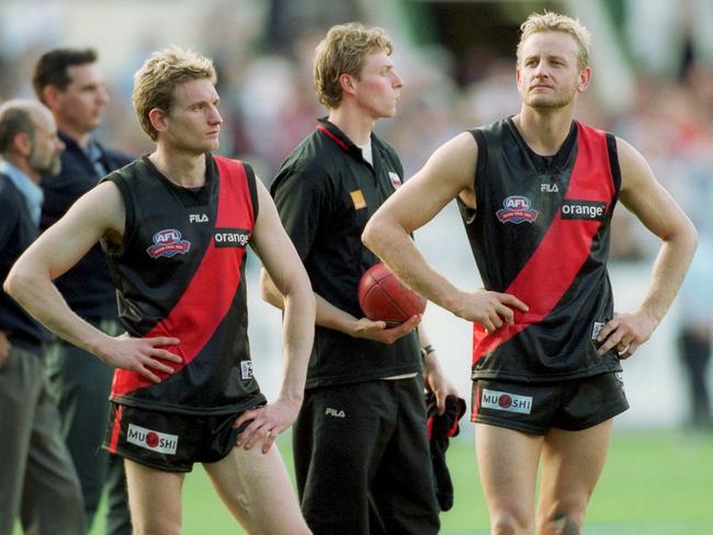 James Hird with John Barnes at the Brisbane Lions vs. Essendon grand final in 2001.