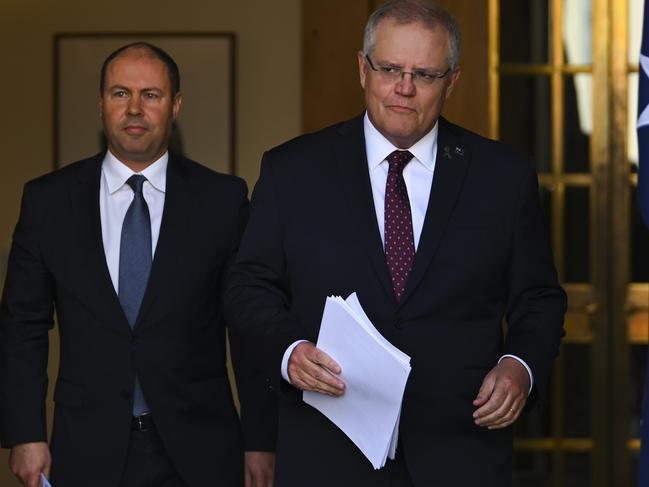 Prime Minister Scott Morrison and Treasurer Josh Frydenberg.