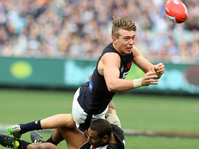 Patrick Cripps was a shining light in a dark season for the Blues. Picture: Alex Coppel