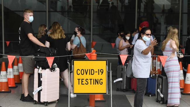 The COVID-19 testing site, at Adelaide Airport Picture: NCA NewsWire/Naomi Jellicoe