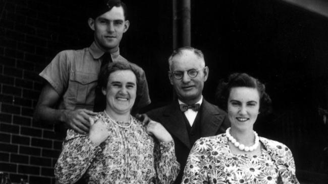 Copy pic Prime Minister John Curtin with his family, son John, wife Elsie, and daughter Elsie circa 1940s. Pic. National Library of Australia. Picture: Supplied