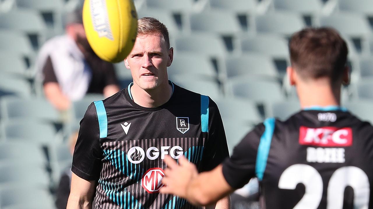 Port Adelaide ruckman Sam Hayes is missing this week on the bye. Picture: Sarah Reed/AFL Photos via Getty Images