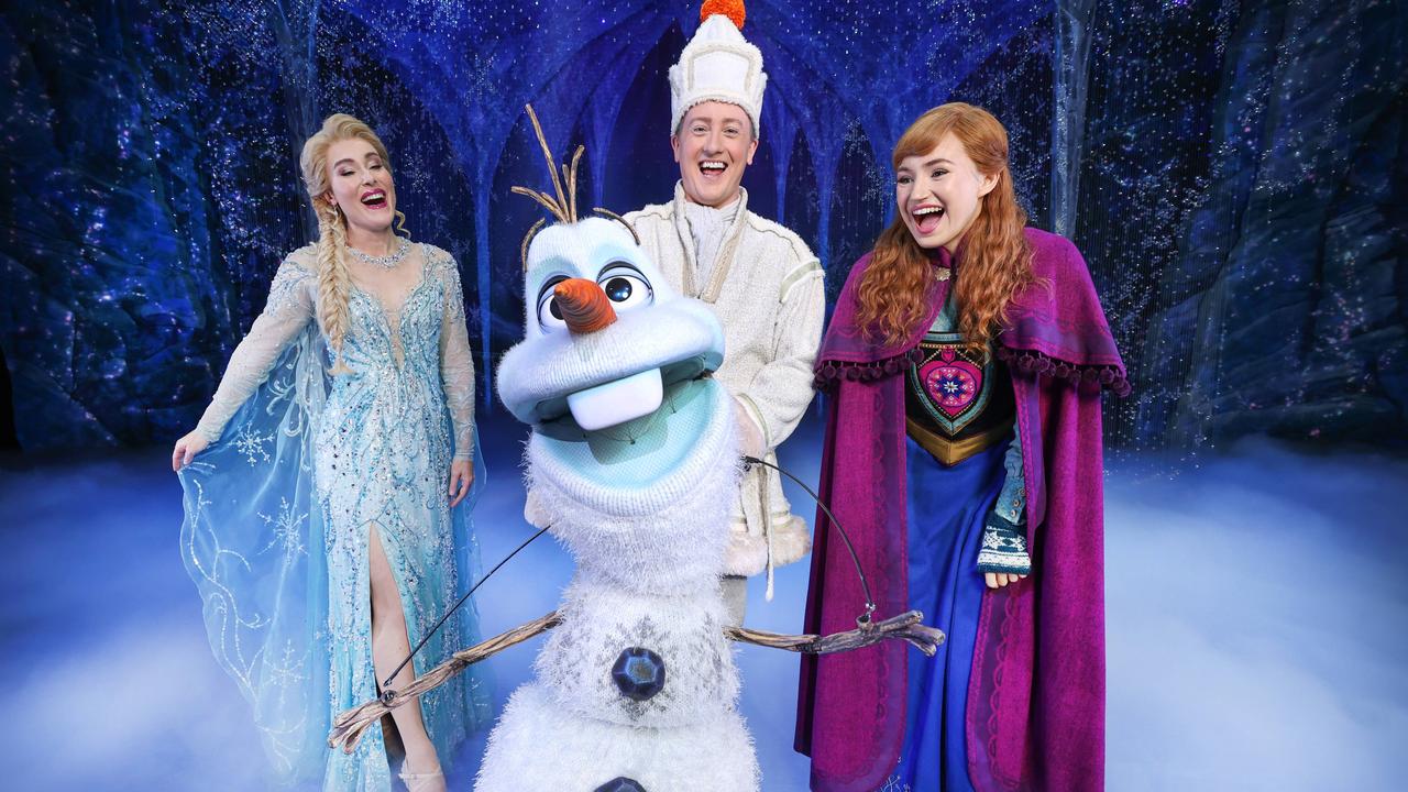 Frozen cast members Jemma Rix, Matt Lee and Courtney Monsma. Picture: David Caird.