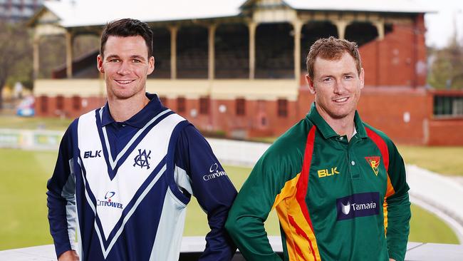 Peter Handscomb and George Bailey ahead of Wednesday’s JLT Cup Final. Pic: Getty Images