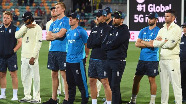 England were resoundingly beaten 4-0 in the 2021/22 Ashes in Australia. (Photo by William WEST / AFP) /