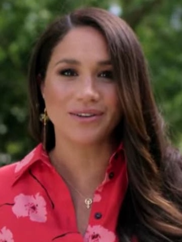 Meghan Markle in her pre-recorded message for Vax Live. Picture: YouTube/Global Citizen