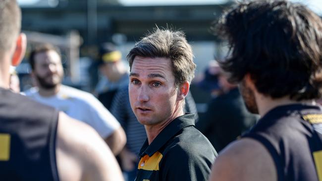 Brighton coach Brett Backwell was pleased with how his side executed against St Peter’s OC. Picture: Brenton Edwards