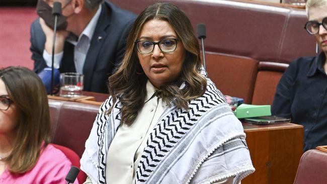 Greens Deputy Leader Mehreen Faruqi repeatedly refused to directly say whether terrorist organisation Hamas should be disbanded. Picture: NewsWire/ Martin Ollman