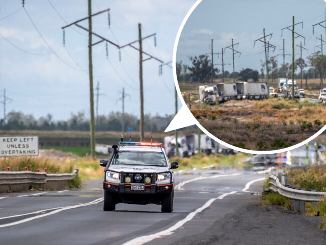 Two people have died following a crash involving a truck and a car on the Warrego Highway, Bowenville, near Dalby west of Toowoomba.