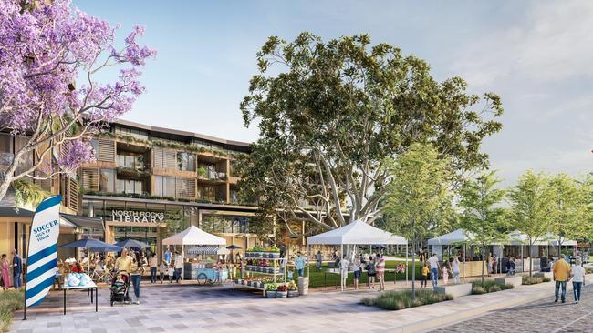 Artist impression of the proposed site for the North Rocks market.