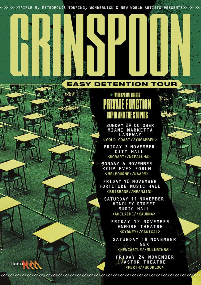 Aussie rock band Grinspoon have announced a national tour as well as the release of classic albums ‘Easy’ and ‘New Detention’ on record. Picture: Jess Gleeson