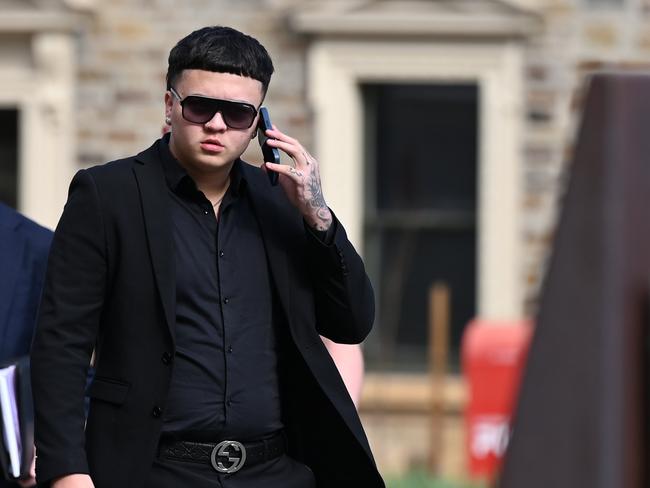 ADELAIDE, AUSTRALIA - NewsWire Photos August 29, 2023: Putu ÃGinoÃ Pacino, the 19-year-old owner of a Gawler barber shop, has faced court charged with aggravated assault. Picture: NCA NewsWire