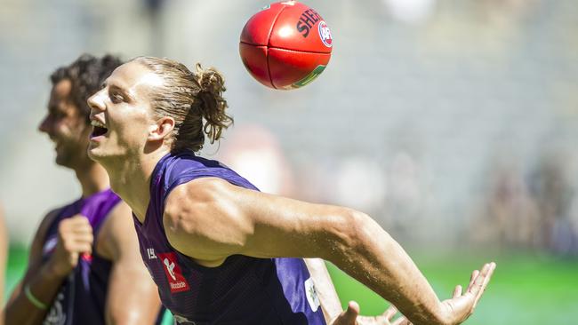 Nat Fyfe flexed his muscles against Adelaide. Picture: AAP