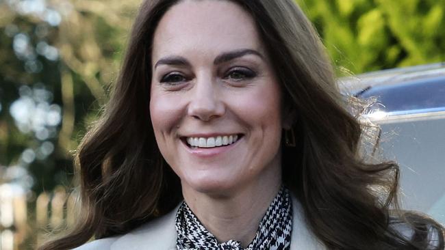 Britain's Catherine, Princess of Wales arrives to visit Ty Hafan, a childrenâs hospice based in Sully, near Cardiff, which supports families in Wales, on January 30, 2025. (Photo by Richard Pohle / POOL / AFP)