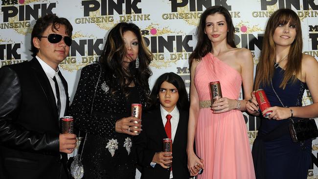 (L-R) Prince Michael Jackson, LaToya Jackson, Blanket Jackson, Monica Gabor and Paris Jackson at an event in LA on October 11, 2012. Picture: Valerie Macon/Getty Images