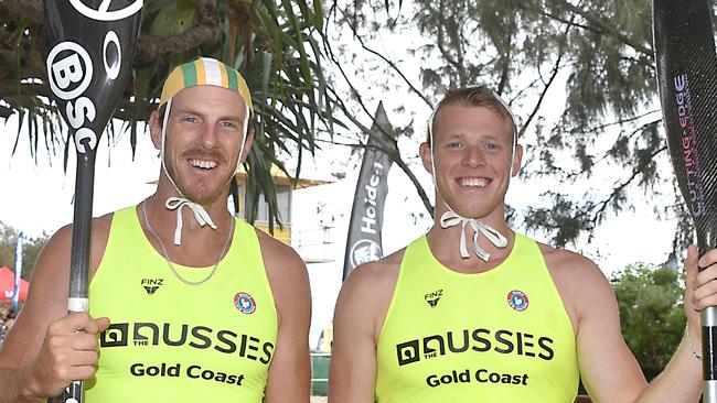 Paddlers and surf life savers Ken Wallace and Tom Green. Pic: HarvPix